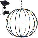 LAMPA SOLARNA WISZĄCA KULA 30CM 120 LED MULTIKOLOR
