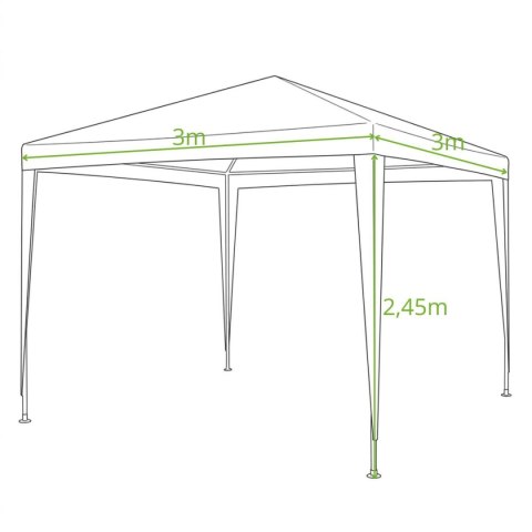 PAWILON NAMIOT OGRODOWY PE 3x3x2.45M BIAŁY SASKA GARDEN