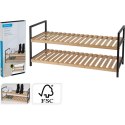 PÓŁKI REGAŁ NA BUTY 2 POZIOMY BAMBUS HOME & STYLING COLLECTION