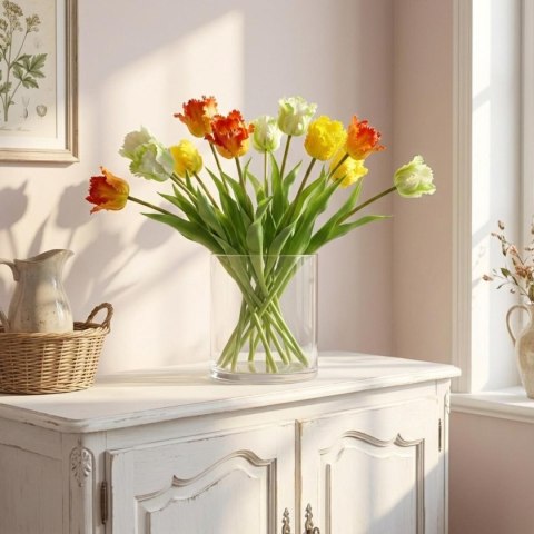 TULIPAN BIAŁY 38CM JAK ŻYWY DEKORACJA WIOSENNA