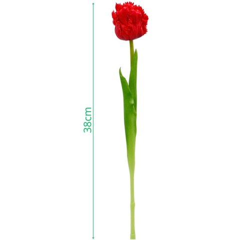TULIPAN CZERWONY 38CM JAK ŻYWY DEKORACJA WIOSENNA