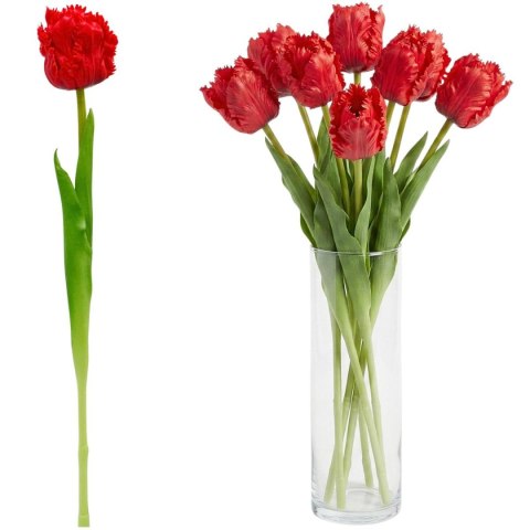 TULIPAN CZERWONY 38CM JAK ŻYWY DEKORACJA WIOSENNA