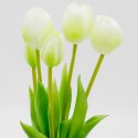 BUKIET 5 TULIPANÓW BIAŁYCH 39CM JAK ŻYWYCH DEKORACJA WIOSENNA