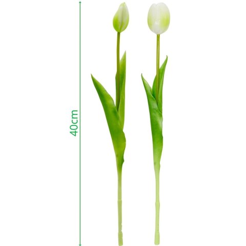 BUKIET 5 TULIPANÓW BIAŁYCH 39CM JAK ŻYWYCH DEKORACJA WIOSENNA