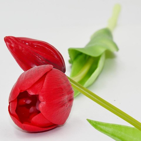 BUKIET 5 TULIPANÓW CZERWONYCH 39CM JAK ŻYWYCH DEKORACJA WIOSENNA