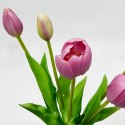 BUKIET 5 TULIPANÓW FIOLETOWYCH 39CM JAK ŻYWYCH DEKORACJA WIOSENNA