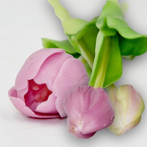 BUKIET 5 TULIPANÓW FIOLETOWYCH 39CM JAK ŻYWYCH DEKORACJA WIOSENNA