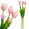 BUKIET 5 TULIPANÓW JASNO RÓŻOWYCH 39CM JAK ŻYWYCH DEKORACJA WIOSENNA