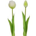 BUKIET 5 TULIPANÓW PIWONIOWYCH BIAŁYCH 39CM JAK ŻYWYCH DEKORACJA WIOSENNA