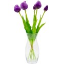 BUKIET 5 TULIPANÓW PIWONIOWYCH FIOLETOWYCH 39CM JAK ŻYWYCH DEKORACJA WIOSENNA