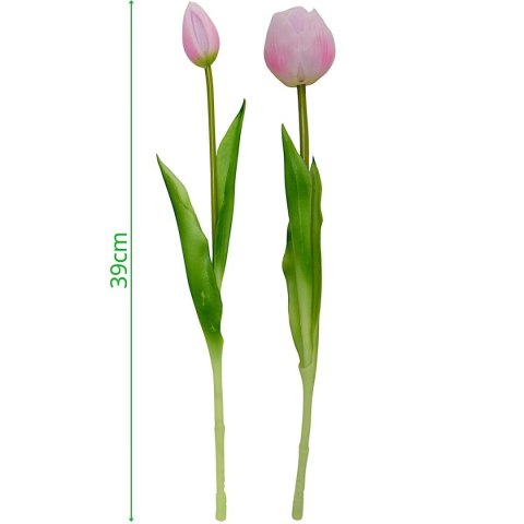 BUKIET 5 TULIPANÓW PIWONIOWYCH RÓŻOWYCH 39CM JAK ŻYWYCH DEKORACJA WIOSENNA