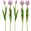BUKIET 5 TULIPANÓW PIWONIOWYCH RÓŻOWYCH 39CM JAK ŻYWYCH DEKORACJA WIOSENNA