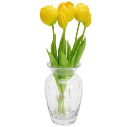BUKIET 5 TULIPANÓW PIWONIOWYCH ŻÓŁTYCH 39CM JAK ŻYWYCH DEKORACJA WIOSENNA