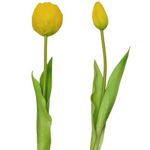 BUKIET 5 TULIPANÓW PIWONIOWYCH ŻÓŁTYCH 39CM JAK ŻYWYCH DEKORACJA WIOSENNA