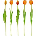 BUKIET 5 TULIPANÓW POMARAŃCZOWYCH 39CM JAK ŻYWYCH DEKORACJA WIOSENNA