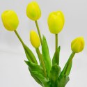 BUKIET 5 TULIPANÓW ŻÓŁTYCH 39CM JAK ŻYWYCH DEKORACJA WIOSENNA