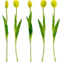 BUKIET 5 TULIPANÓW ŻÓŁTYCH 39CM JAK ŻYWYCH DEKORACJA WIOSENNA