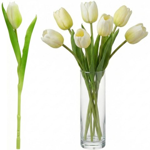 TULIPAN BIAŁY 31CM JAK ŻYWY DEKORACJA WIOSENNA