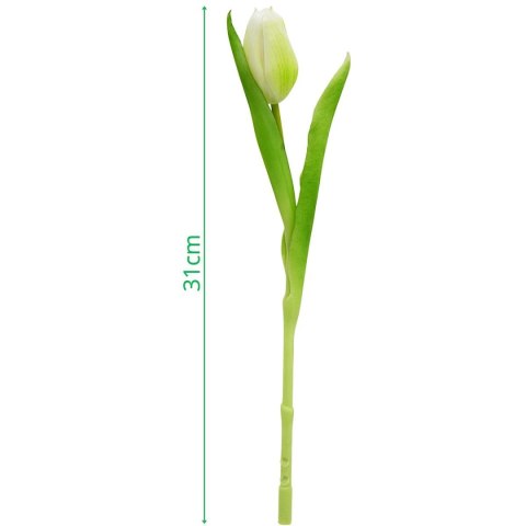 TULIPAN BIAŁY 31CM JAK ŻYWY DEKORACJA WIOSENNA