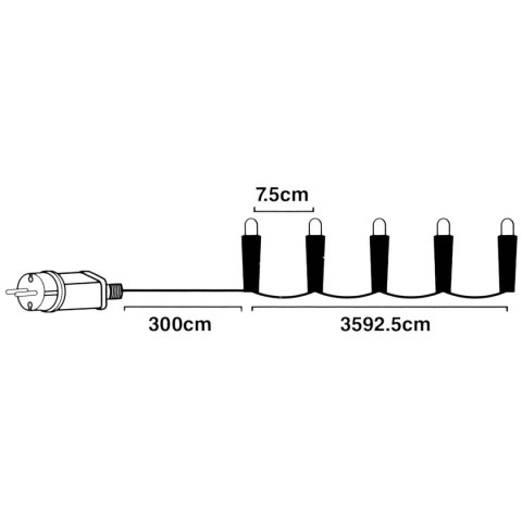 LAMPKI CHOINKOWE ŁAŃCUCH ŚWIETLNY 480 LED TIMER CIEPŁY BIAŁY PRZEŹROCZYSTY PRZEWÓD