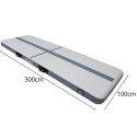 AIR TRACK MATERAC GIMNASTYCZNY MATA ŚCIEŻKA AKROBATYCZNA 300X100X15CM POMPKA ELEKTRYCZNA SZARA