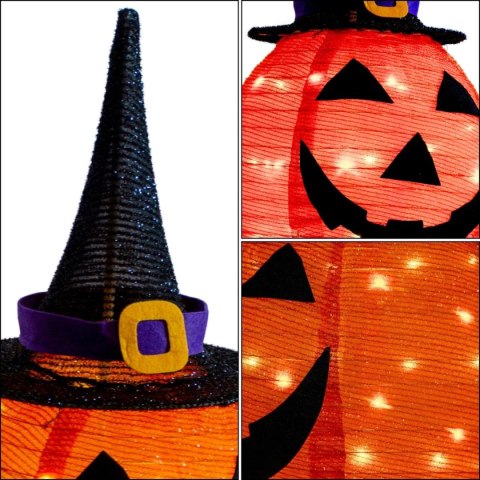 DYNIA DEKORACYJNA Z KAPELUSZEM 68CM HALLOWEEN 30LED