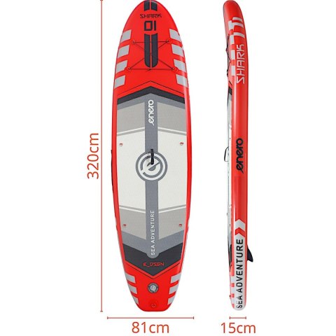 ZESTAW - DESKA SUP 150KG DMUCHANA ENERO 320x81x15CM SHARK