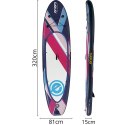 ZESTAW - DESKA SUP DMUCHANA ENERO 320x81x15CM PURPLE