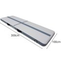AIR TRACK MATERAC GIMNASTYCZNY MATA ŚCIEŻKA AKROBATYCZNA 300X100X15CM POMPKA ELEKTRYCZNA SZARA