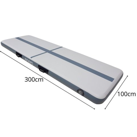 AIR TRACK MATERAC GIMNASTYCZNY MATA ŚCIEŻKA AKROBATYCZNA 300X100X15CM POMPKA ELEKTRYCZNA SZARA