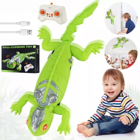 Jaszczurka RC na ścianę 360° zdalnie sterowana USB chodzi po ścianach