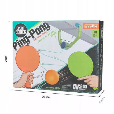 Ping Pong Podwieszany dla Dzieci i Dorosłych + 6 Piłek 2 Rakietki gra