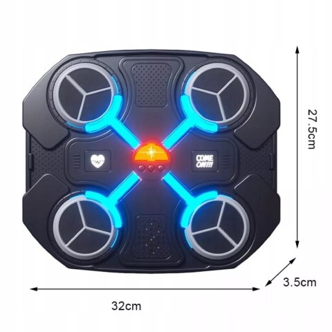 Tarcza Bokserska Muzyczna Bluetooth LED Smart Trening 3 Tryby Czarna
