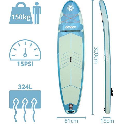 ZESTAW - DESKA SUP 150KG DMUCHANA ENERO 320x81x15CM