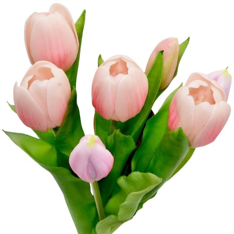 BUKIET 7 TULIPANÓW RÓŻOWYCH 31CM JAK ŻYWYCH DEKORACJA WIOSENNA