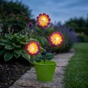 LAMPA SOLARNA SŁONECZNIKI W DONICY 3 LED ZIELONA