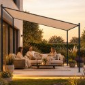 Pergola ogrodowa tarasowa 3x3 m stalowa altana zadaszenie beżowa MultiGarden