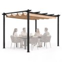 Pergola ogrodowa tarasowa 3x4 m stalowa altana zadaszenie beżowa MultiGarden