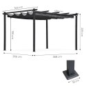 Pergola ogrodowa tarasowa 3x4 m stalowa altana zadaszenie szara MultiGarden
