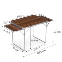 Stolik turystyczny 120x60 cm składany w walizkę 2 półki brązowy MultiGarden