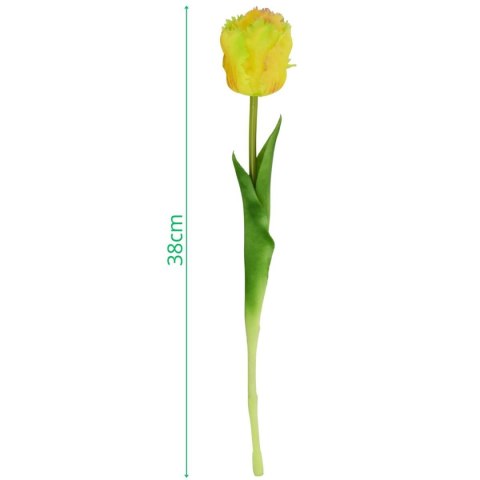 TULIPAN CIEMNO ŻÓŁTY 38CM JAK ŻYWY DEKORACJA WIOSENNA