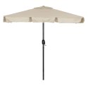 Prostokątny duży parasol ogrodowy skośny łamany z korbą beżowy 200x130 cm MultiGarden