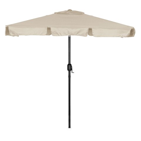 Prostokątny duży parasol ogrodowy skośny łamany z korbą beżowy 200x130 cm MultiGarden