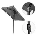 Prostokątny duży parasol ogrodowy skośny łamany z korbą szary 200x130 cm MultiGarden