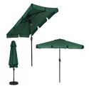 Prostokątny duży parasol ogrodowy skośny łamany z korbą zielony 200x130 cm MultiGarden