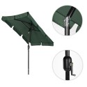 Prostokątny duży parasol ogrodowy skośny łamany z korbą zielony 200x130 cm MultiGarden