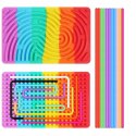 Sensoryczna tablica aktywności dwustronna silikonowa Montessori rainbow