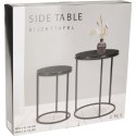 ZESTAW STOLIKÓW KAWOWYCH LOFT OKRĄGŁE BOCZNE MDF METAL 30/40CM CZARNE