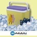 Lodówka ATLANTIC 24L Żółta wzór Lody Kamai