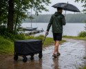 Wózek turystyczny 120l ogrodowy transportowy z pokrowcem otwierana klapa kieszenie czarny MultiGarden